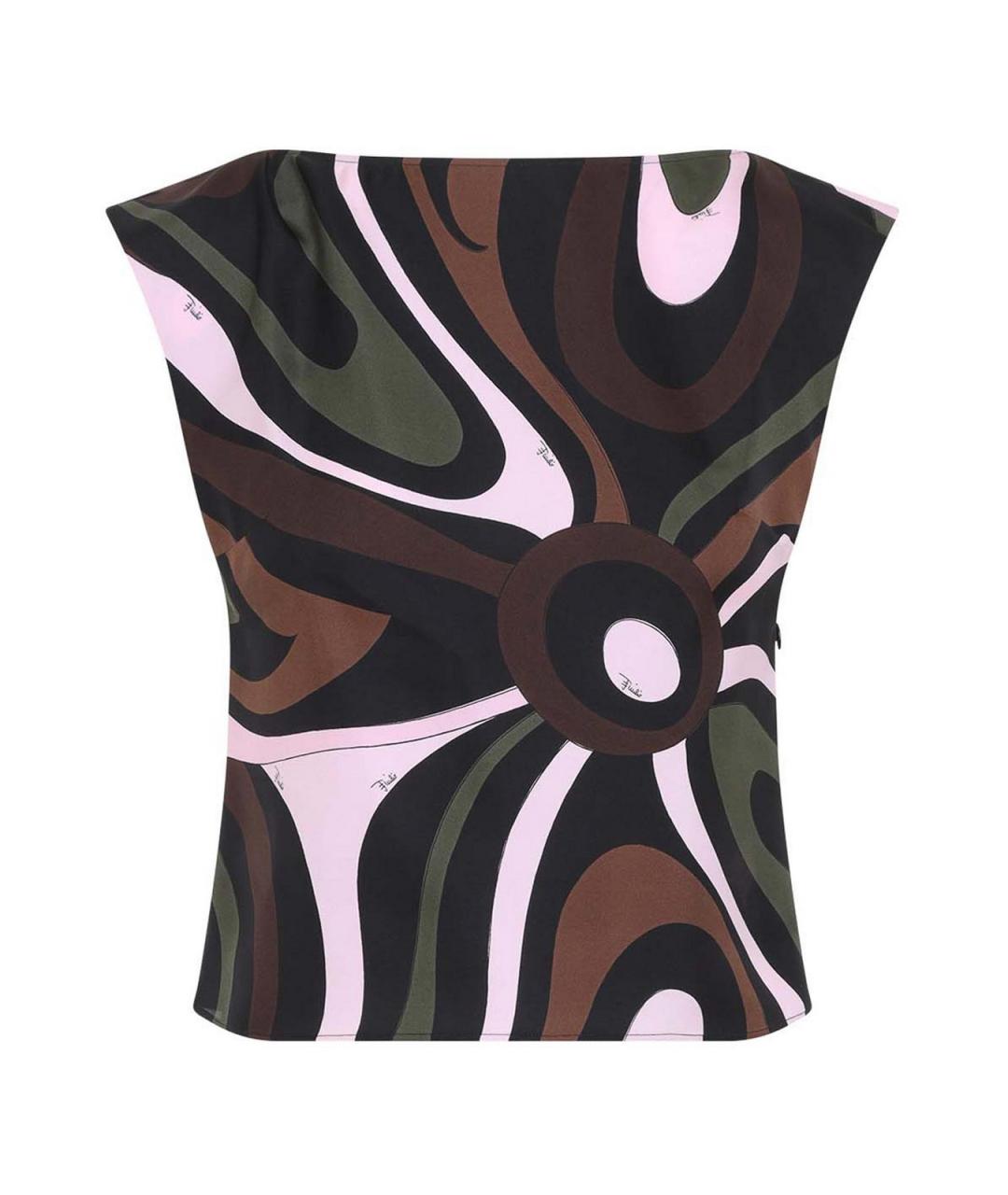 EMILIO PUCCI Мульти шелковая майка, фото 1