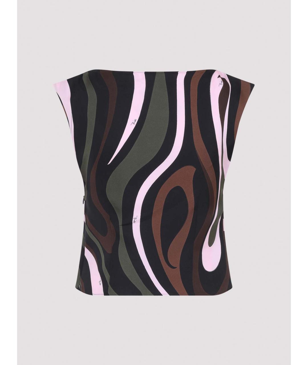 EMILIO PUCCI Мульти шелковая майка, фото 2