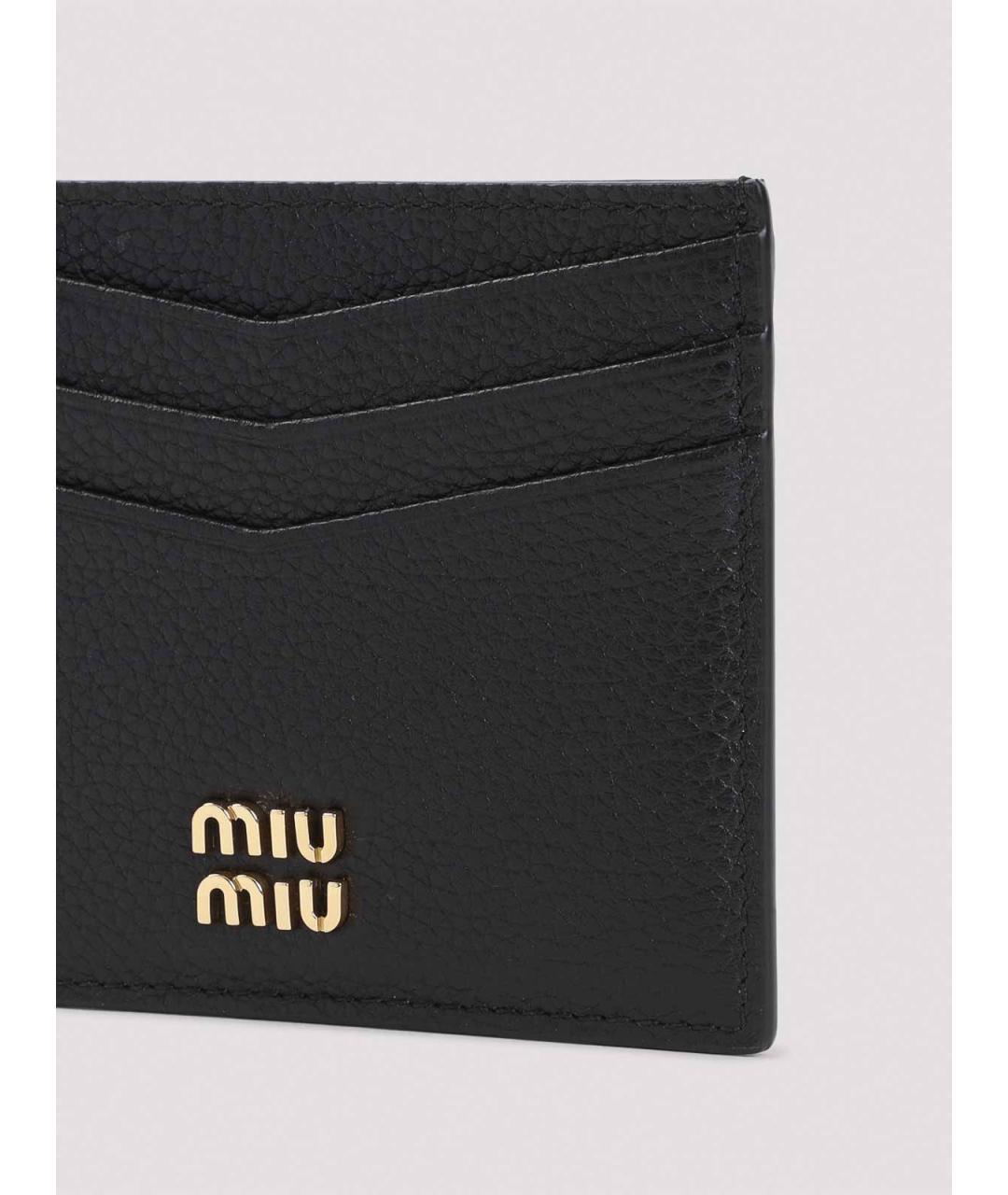 MIU MIU Черный кожаный кардхолдер, фото 3