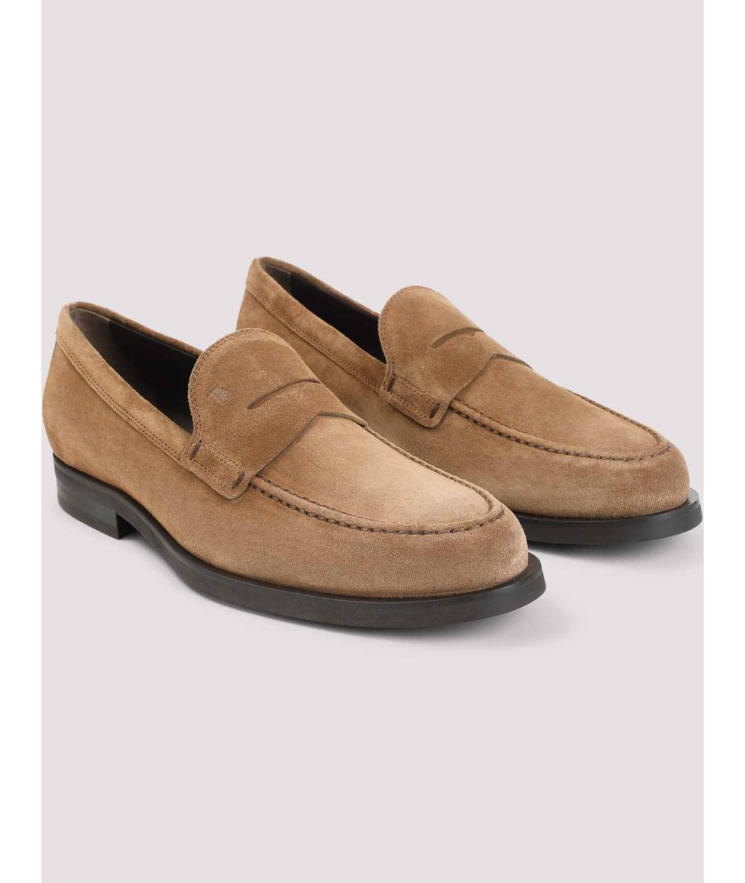 TOD'S Коричневые замшевые лоферы, фото 3