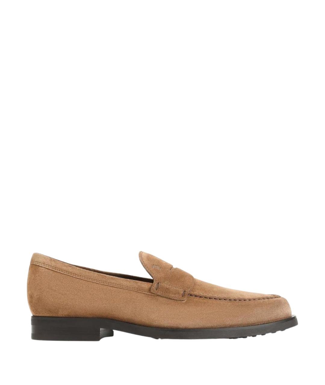 TOD'S Коричневые замшевые лоферы, фото 1
