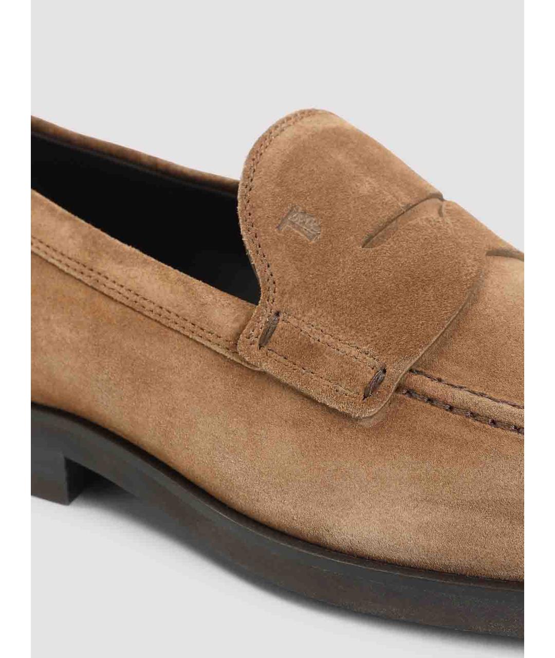 TOD'S Коричневые замшевые лоферы, фото 4