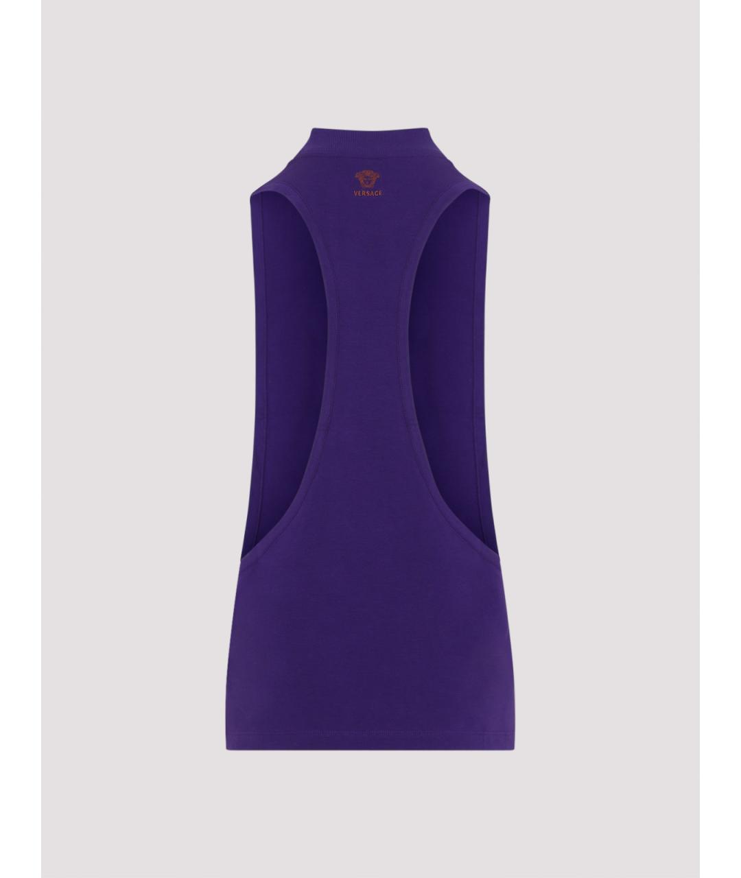 VERSACE Фиолетовая хлопковая майка, фото 2