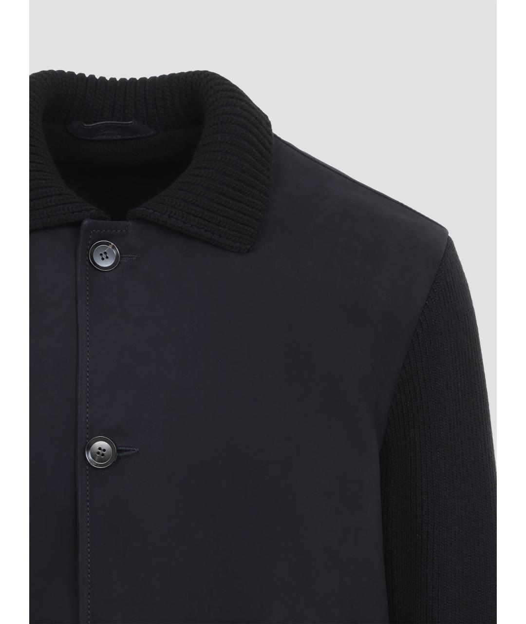 BRIONI Темно-синяя кожаная куртка, фото 4