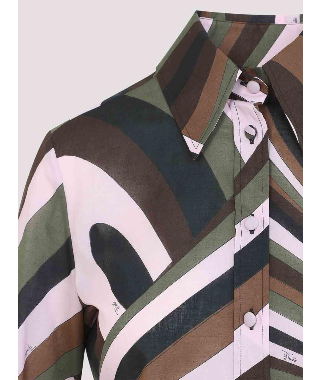 EMILIO PUCCI Коричневая хлопковая рубашка, фото 3