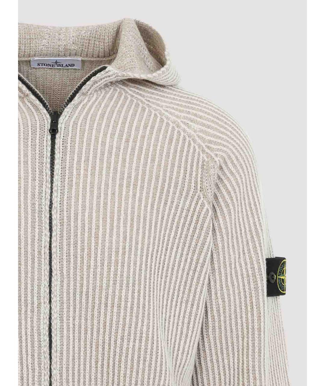 STONE ISLAND Бежевый кашемировый кардиган, фото 3