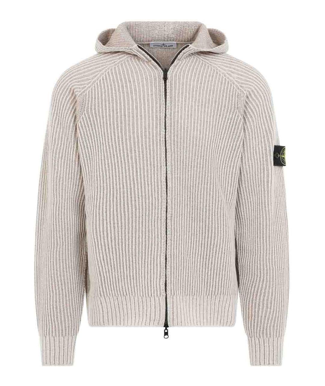 STONE ISLAND Бежевый кашемировый кардиган, фото 1