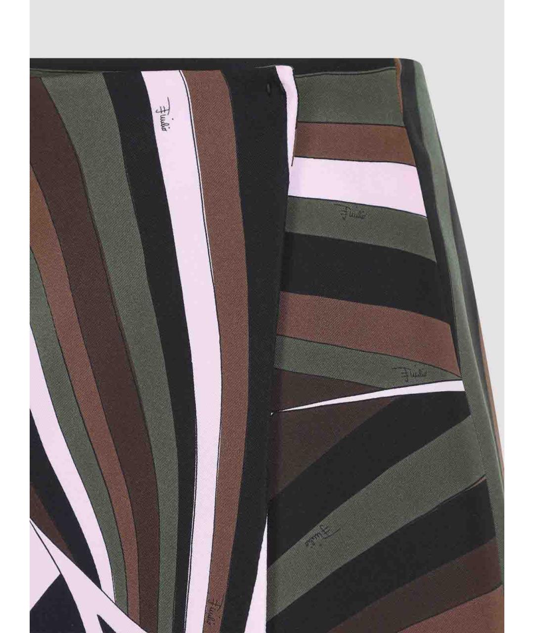 EMILIO PUCCI Мульти шелковая юбка мини, фото 3
