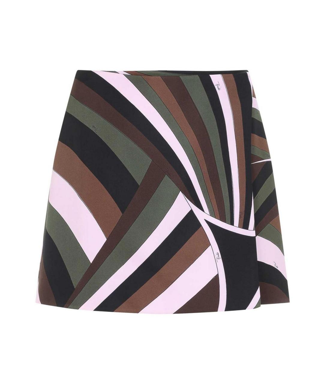 EMILIO PUCCI Мульти шелковая юбка мини, фото 1