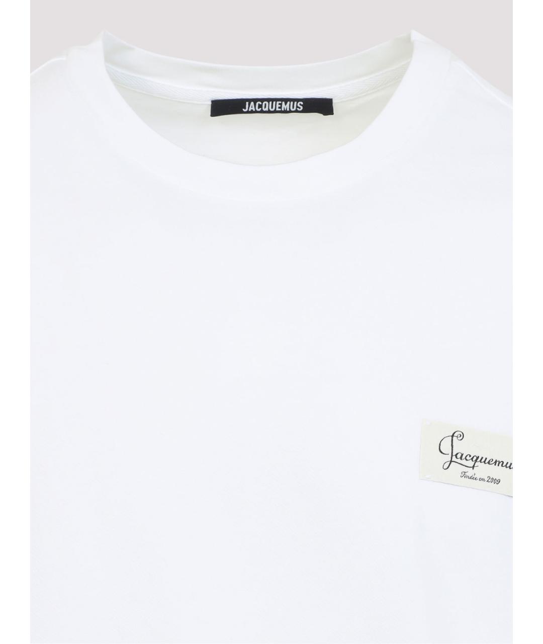 JACQUEMUS Белая хлопковая футболка, фото 3