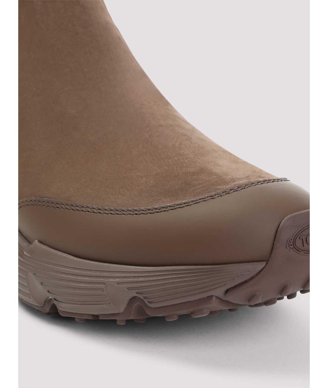 TOD'S Коричневые замшевые кроссовки, фото 4