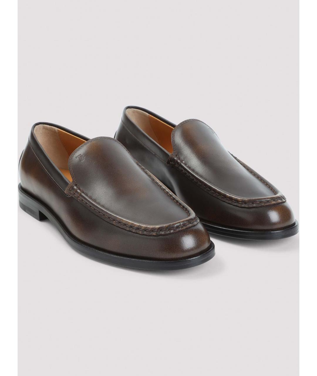 TOD'S Коричневые кожаные лоферы, фото 3