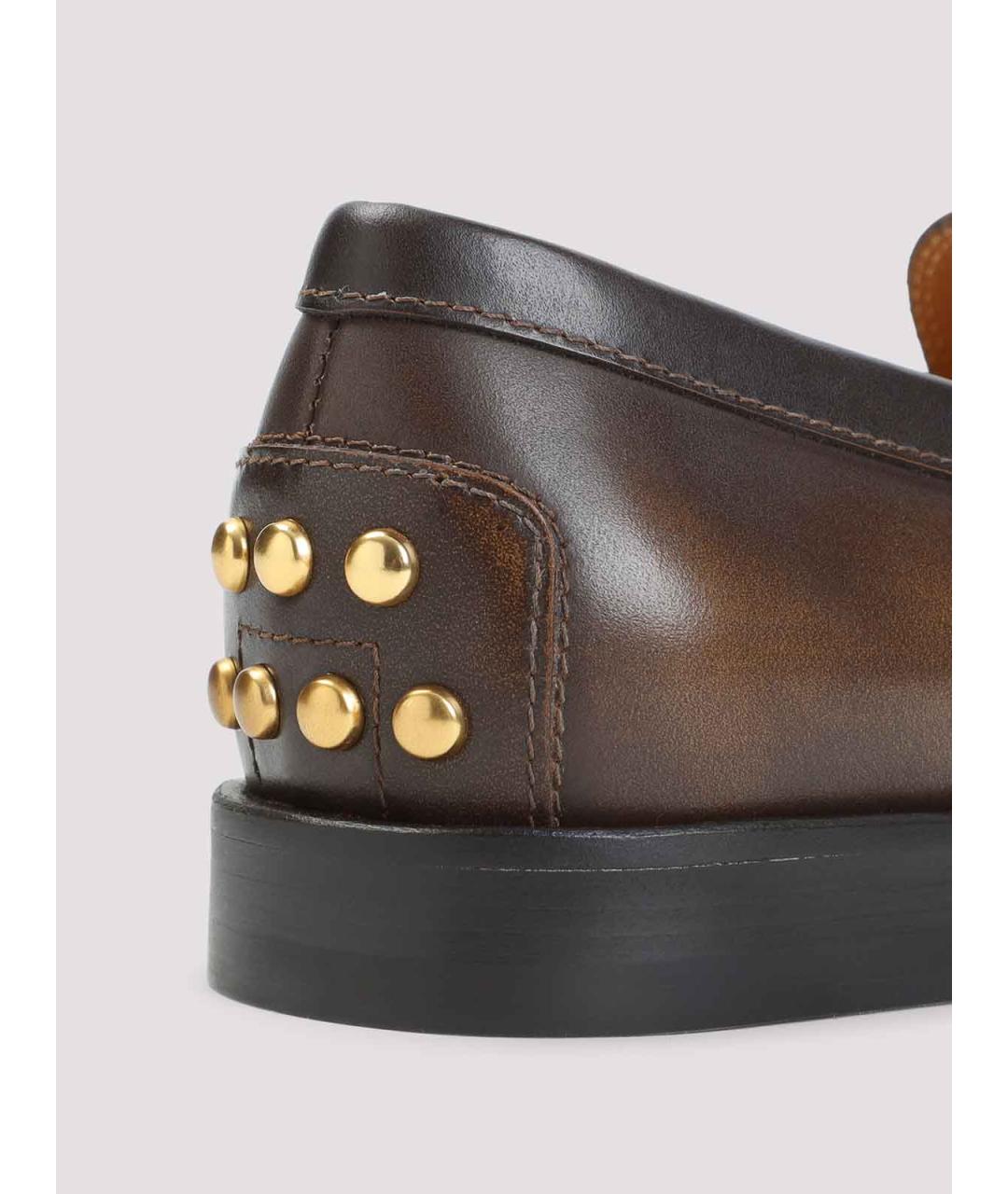TOD'S Коричневые кожаные лоферы, фото 4