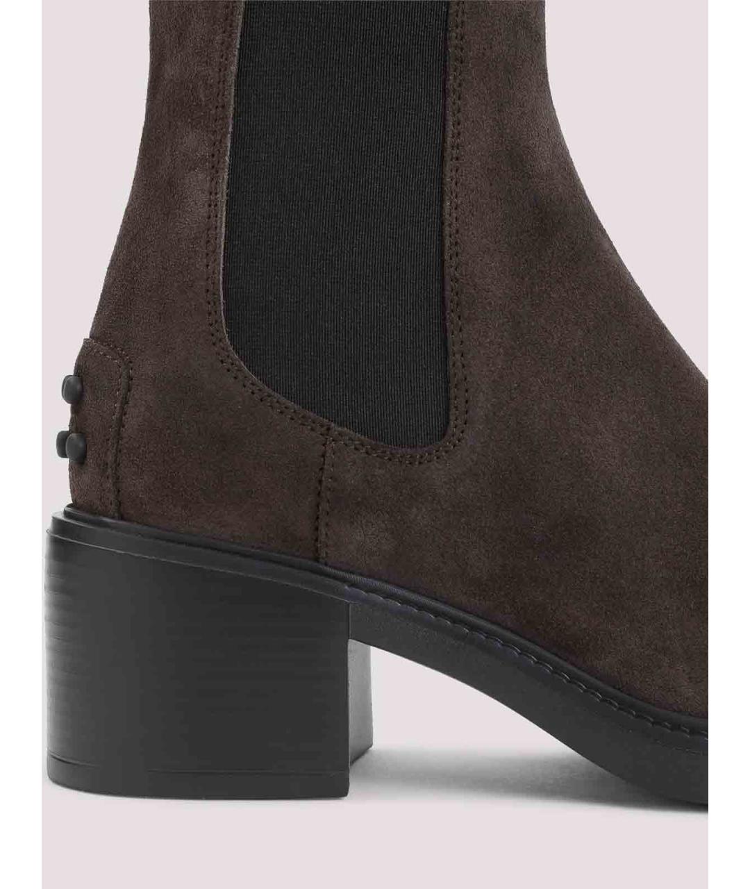 TOD'S Коричневые замшевые ботильоны, фото 4