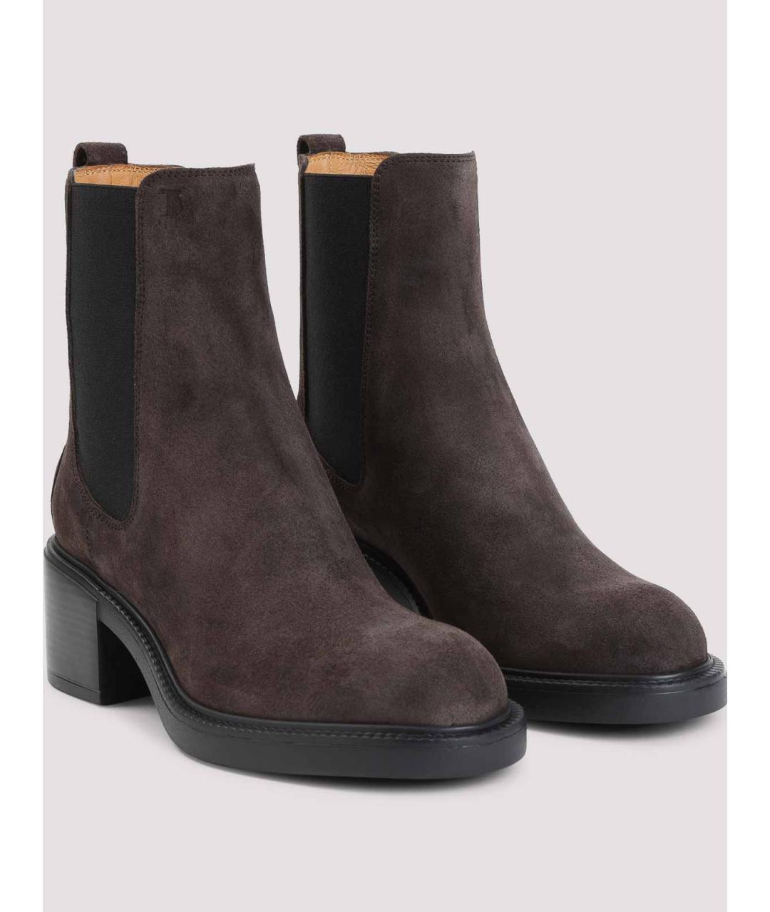 TOD'S Коричневые замшевые ботильоны, фото 3