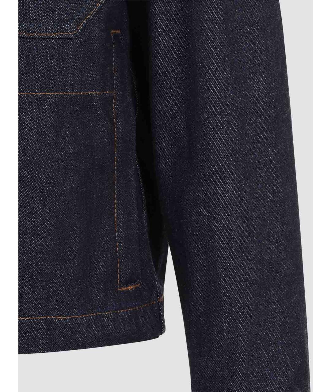 STONE ISLAND Темно-синяя хлопковая куртка, фото 3