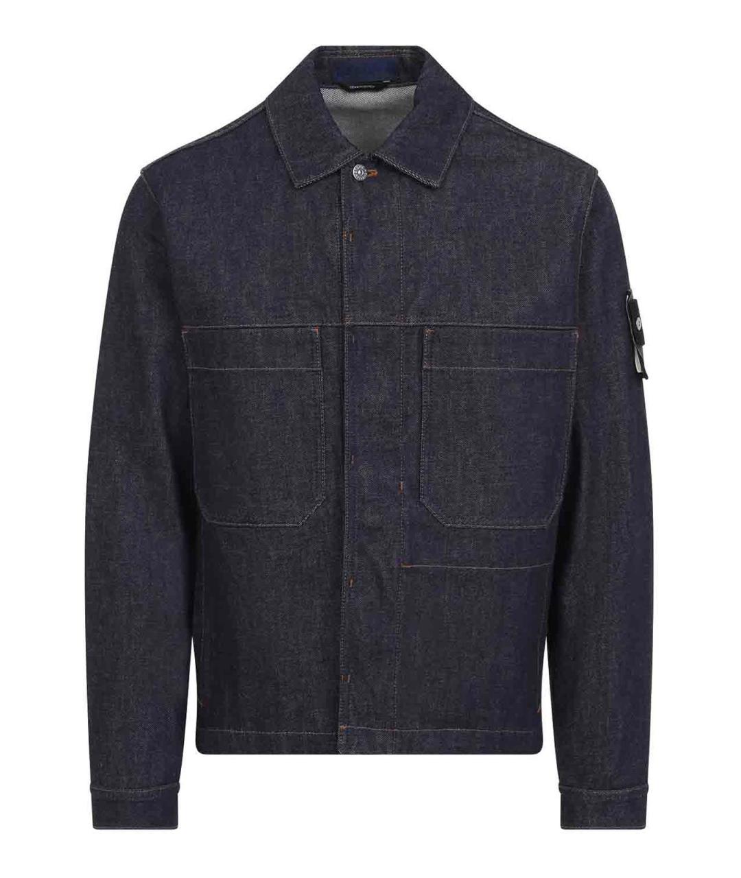 STONE ISLAND Темно-синяя хлопковая куртка, фото 1