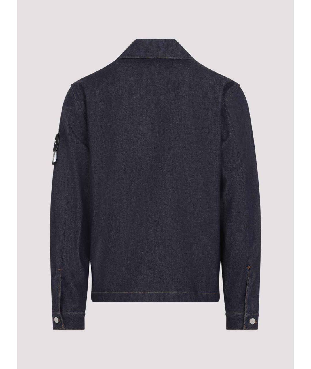 STONE ISLAND Темно-синяя хлопковая куртка, фото 2
