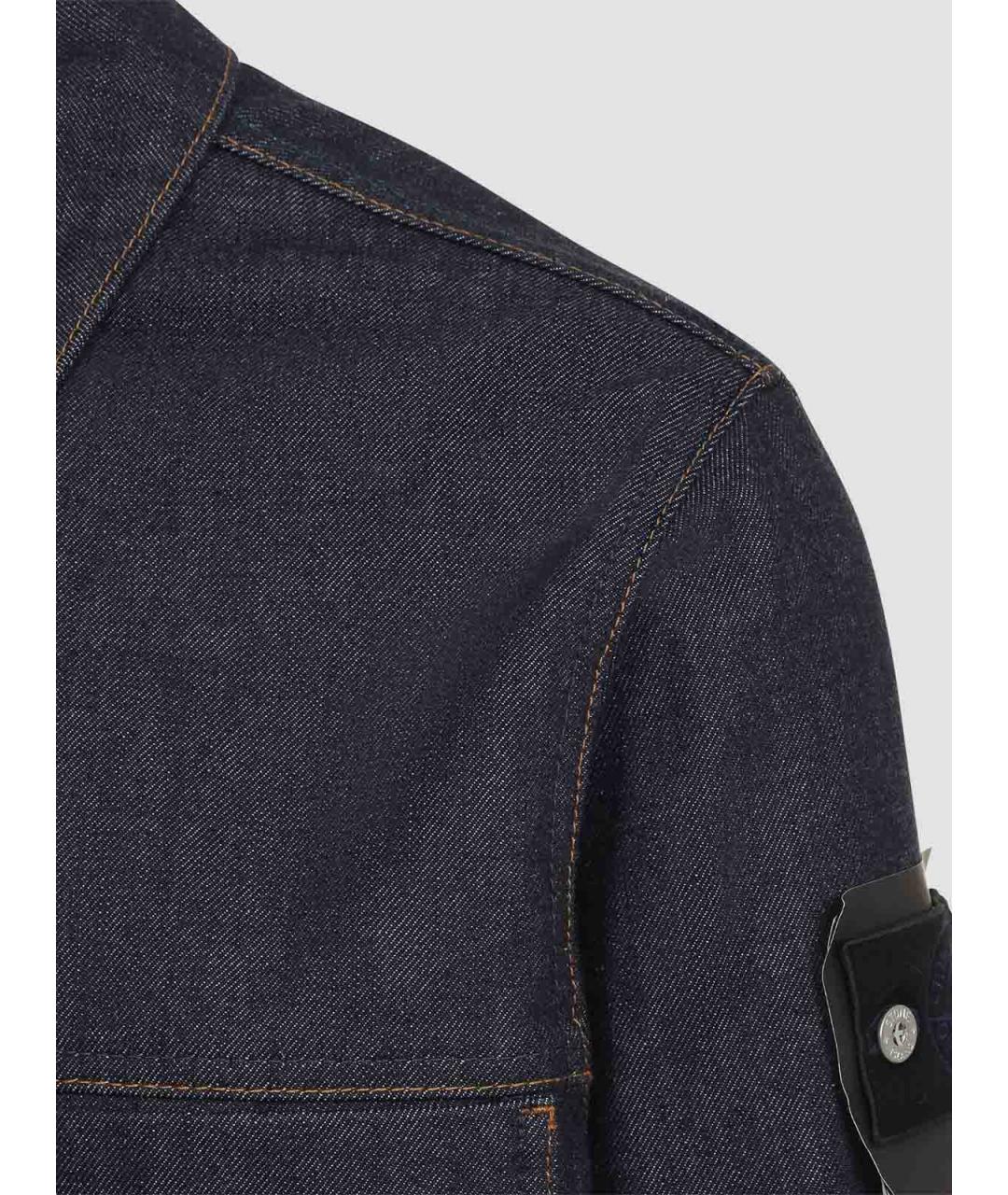 STONE ISLAND Темно-синяя хлопковая куртка, фото 4