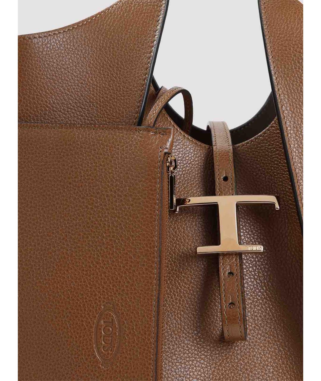 TOD'S Коричневая кожаная сумка через плечо, фото 3