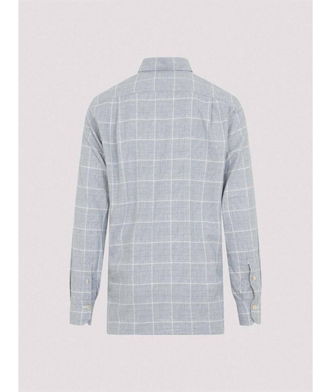 KITON Синяя хлопковая кэжуал рубашка, фото 2