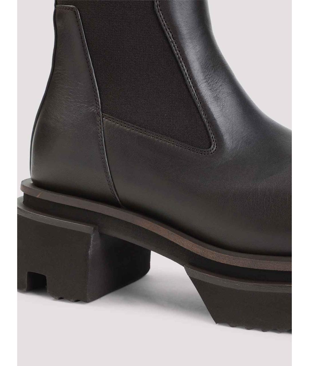 RICK OWENS Коричневые кожаные сапоги, фото 4