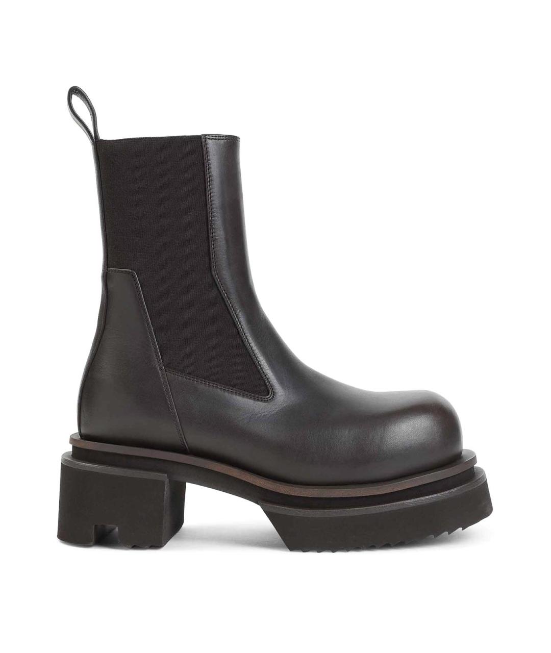 RICK OWENS Коричневые кожаные сапоги, фото 1