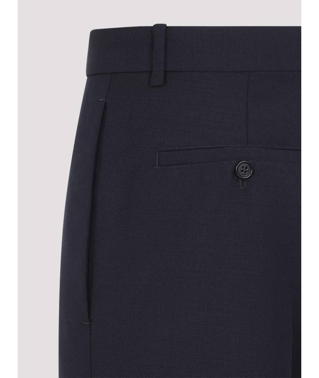 JIL SANDER Синие шерстяные повседневные брюки, фото 4