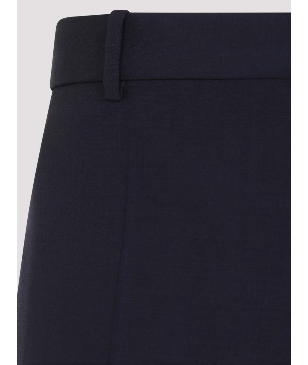JIL SANDER Синие шерстяные повседневные брюки, фото 3