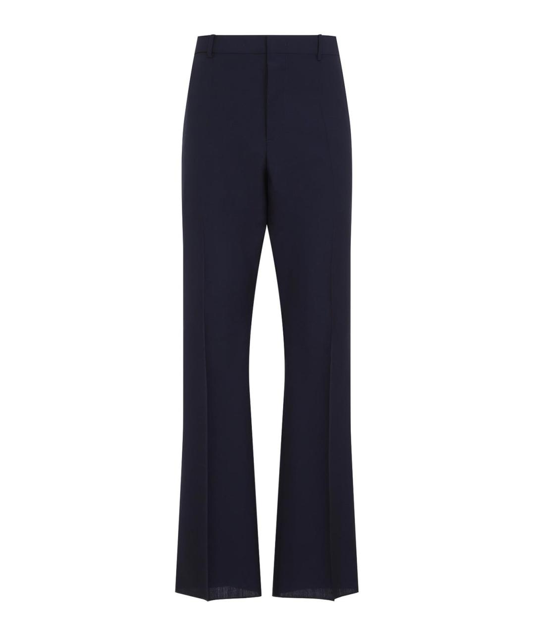 JIL SANDER Синие шерстяные повседневные брюки, фото 1