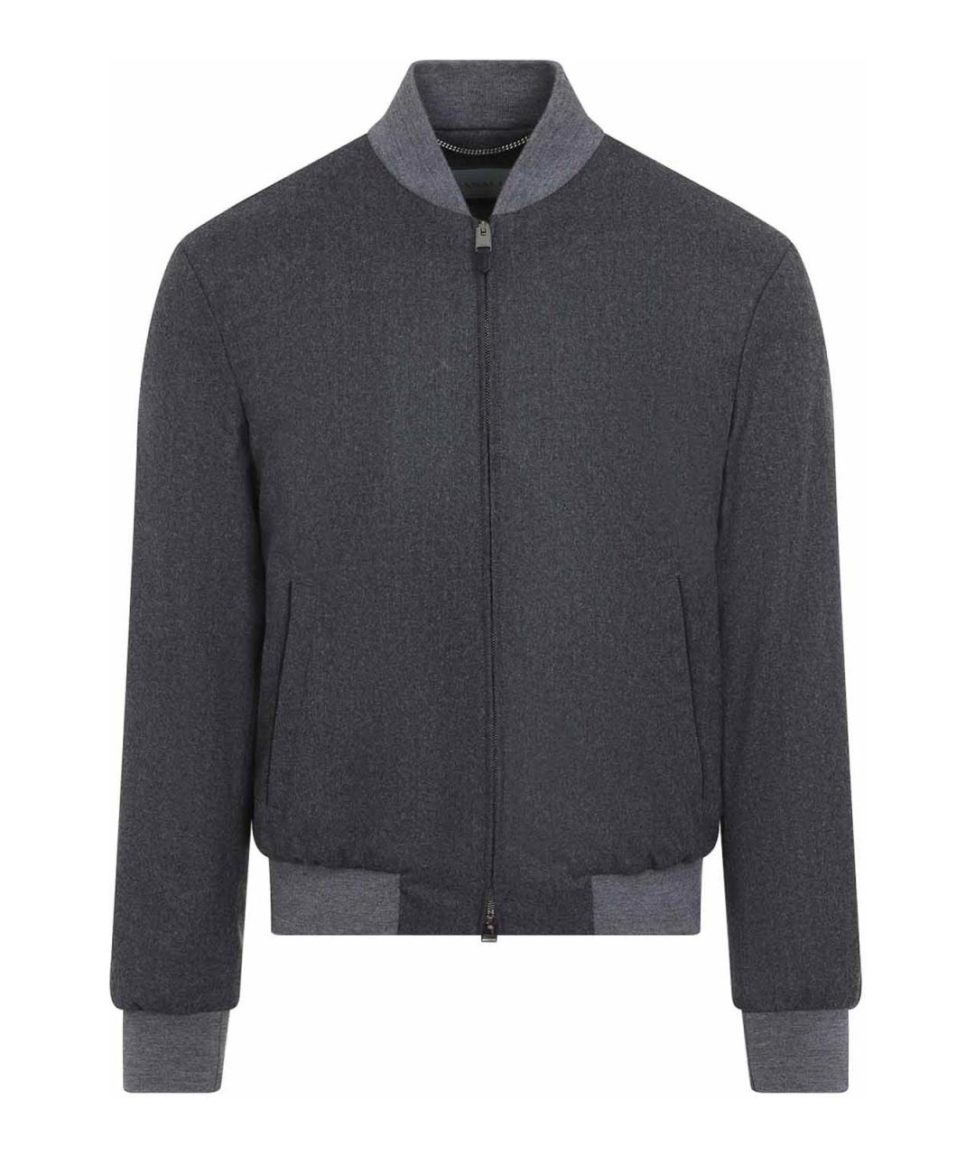 CANALI Серая шерстяная куртка, фото 1