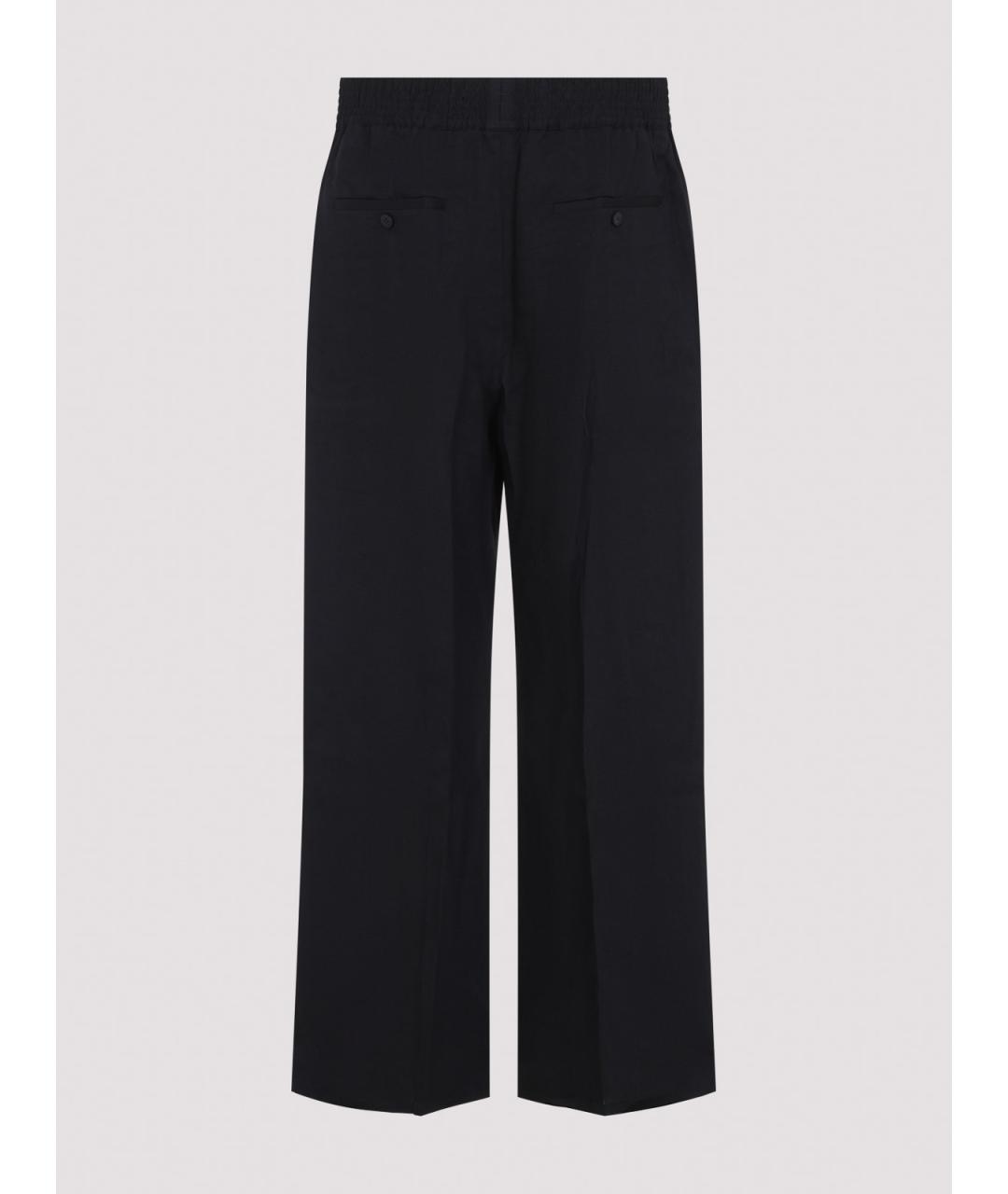 JACQUEMUS Черные льняные повседневные брюки, фото 2