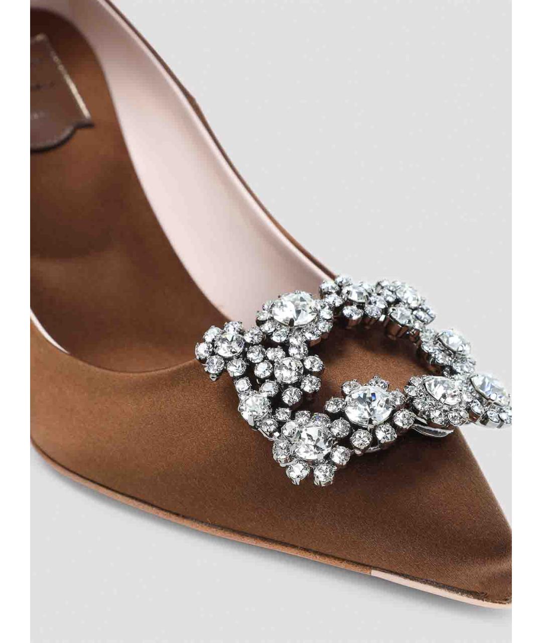 ROGER VIVIER Коричневые кожаные туфли, фото 4
