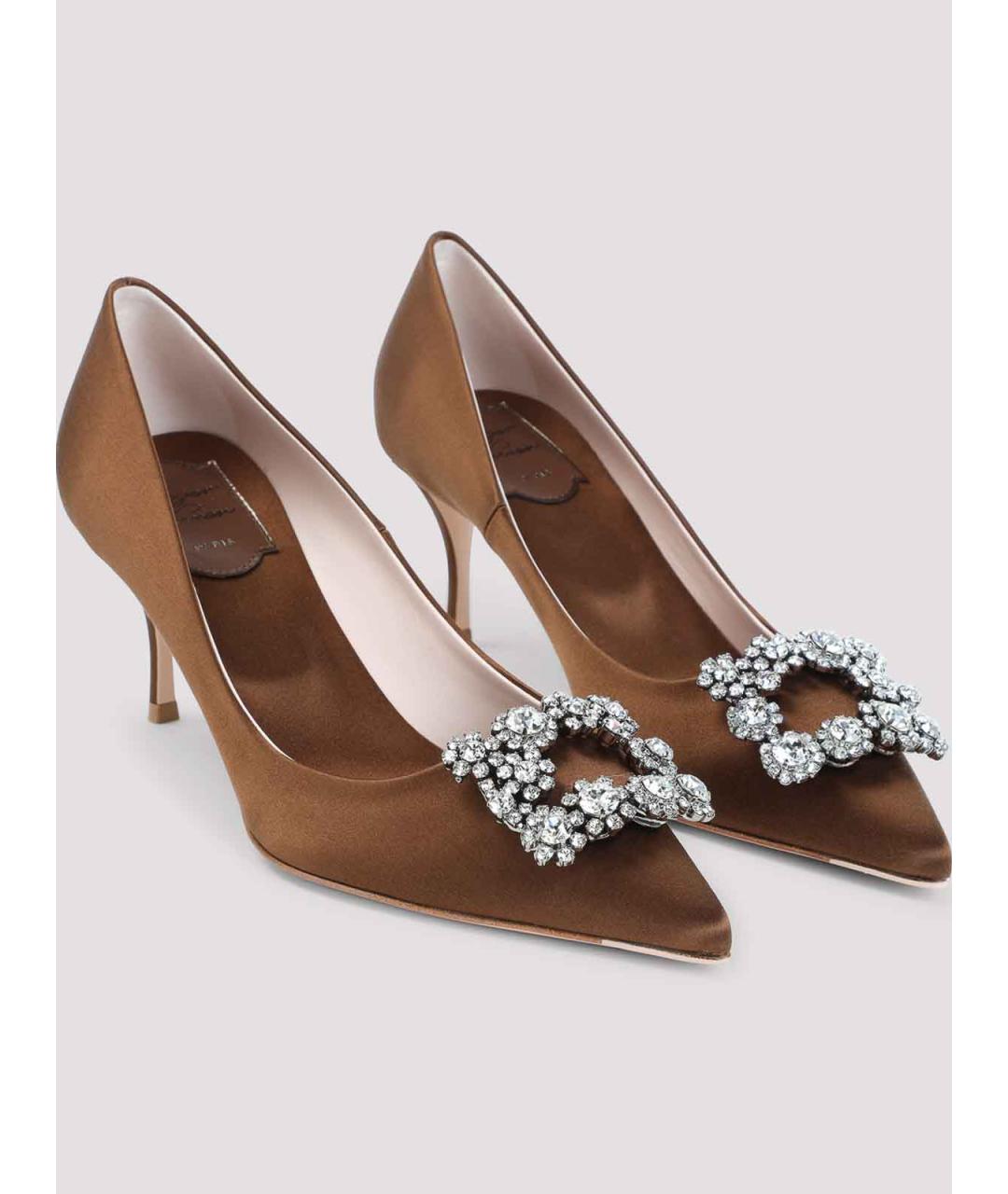 ROGER VIVIER Коричневые кожаные туфли, фото 3