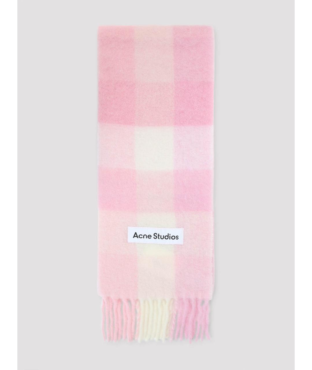ACNE STUDIOS Розовый шерстяной шарф, фото 3
