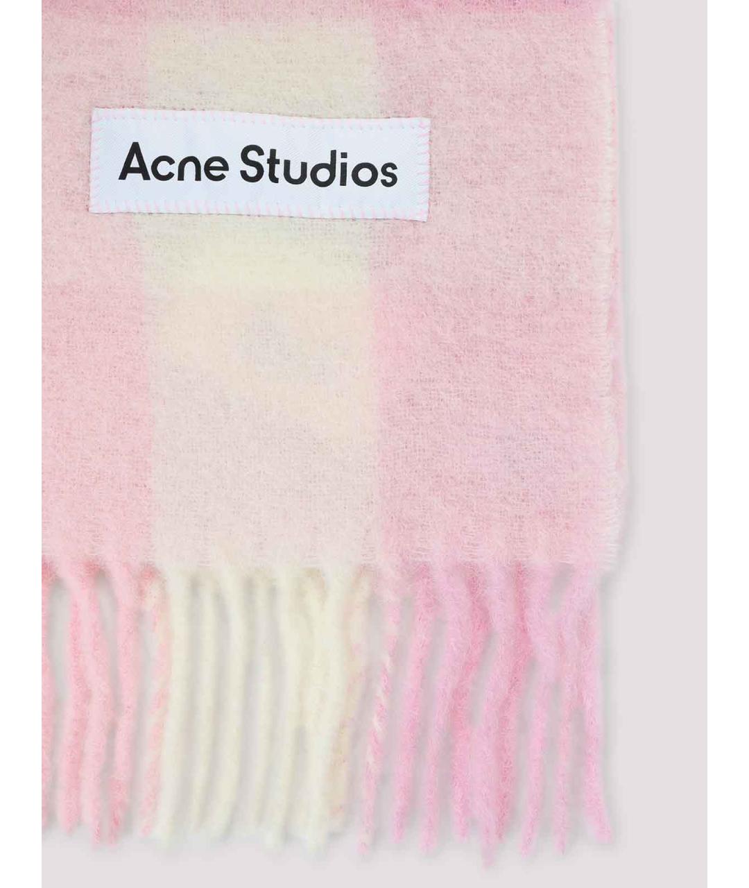 ACNE STUDIOS Розовый шерстяной шарф, фото 2