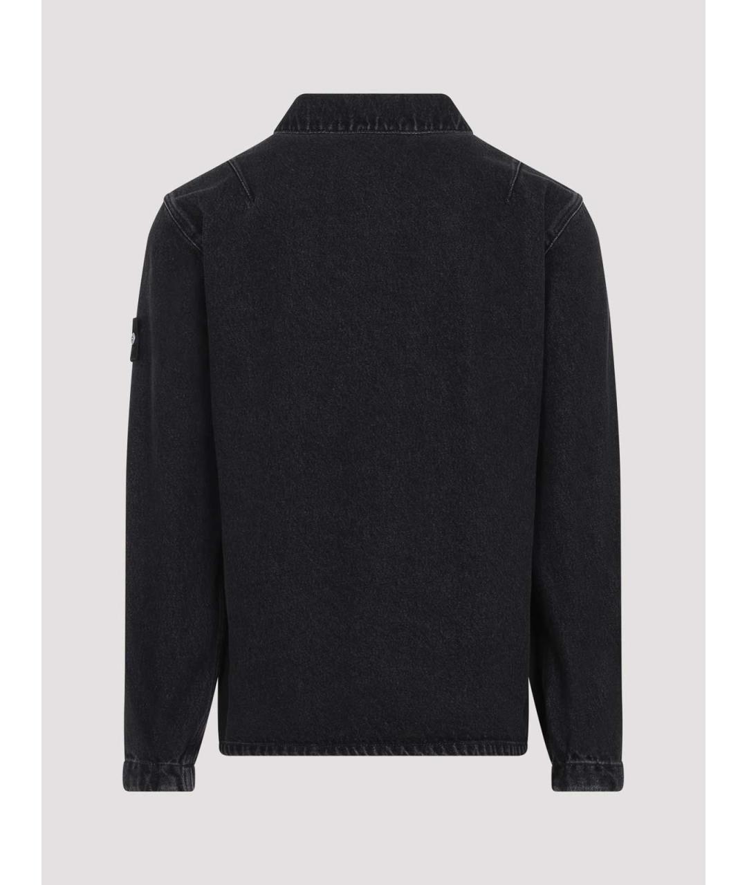 STONE ISLAND Черная хлопковая кэжуал рубашка, фото 2