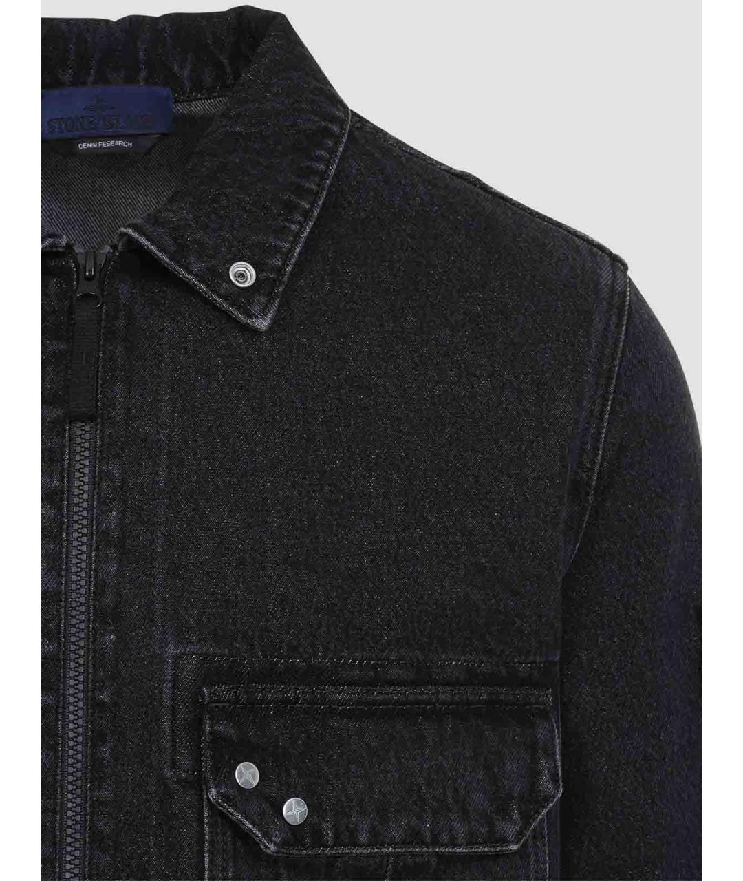 STONE ISLAND Черная хлопковая кэжуал рубашка, фото 3