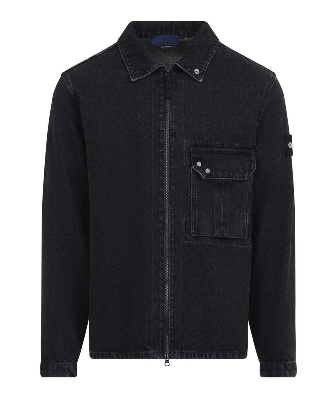 STONE ISLAND Черная хлопковая кэжуал рубашка, фото 1