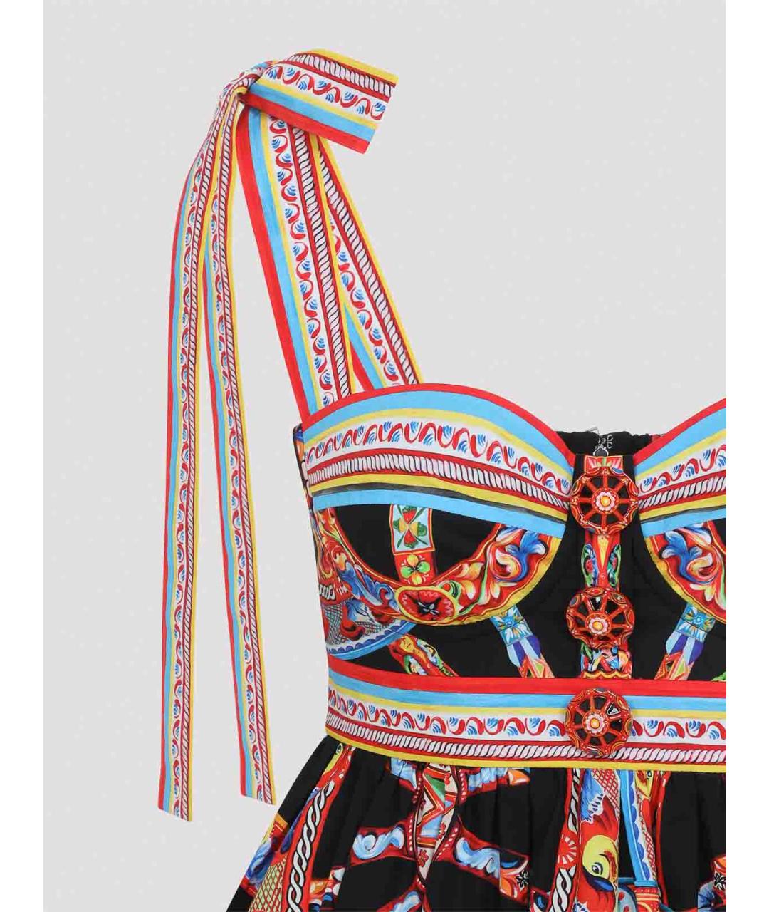 DOLCE&GABBANA Синее хлопковое повседневное платье, фото 3
