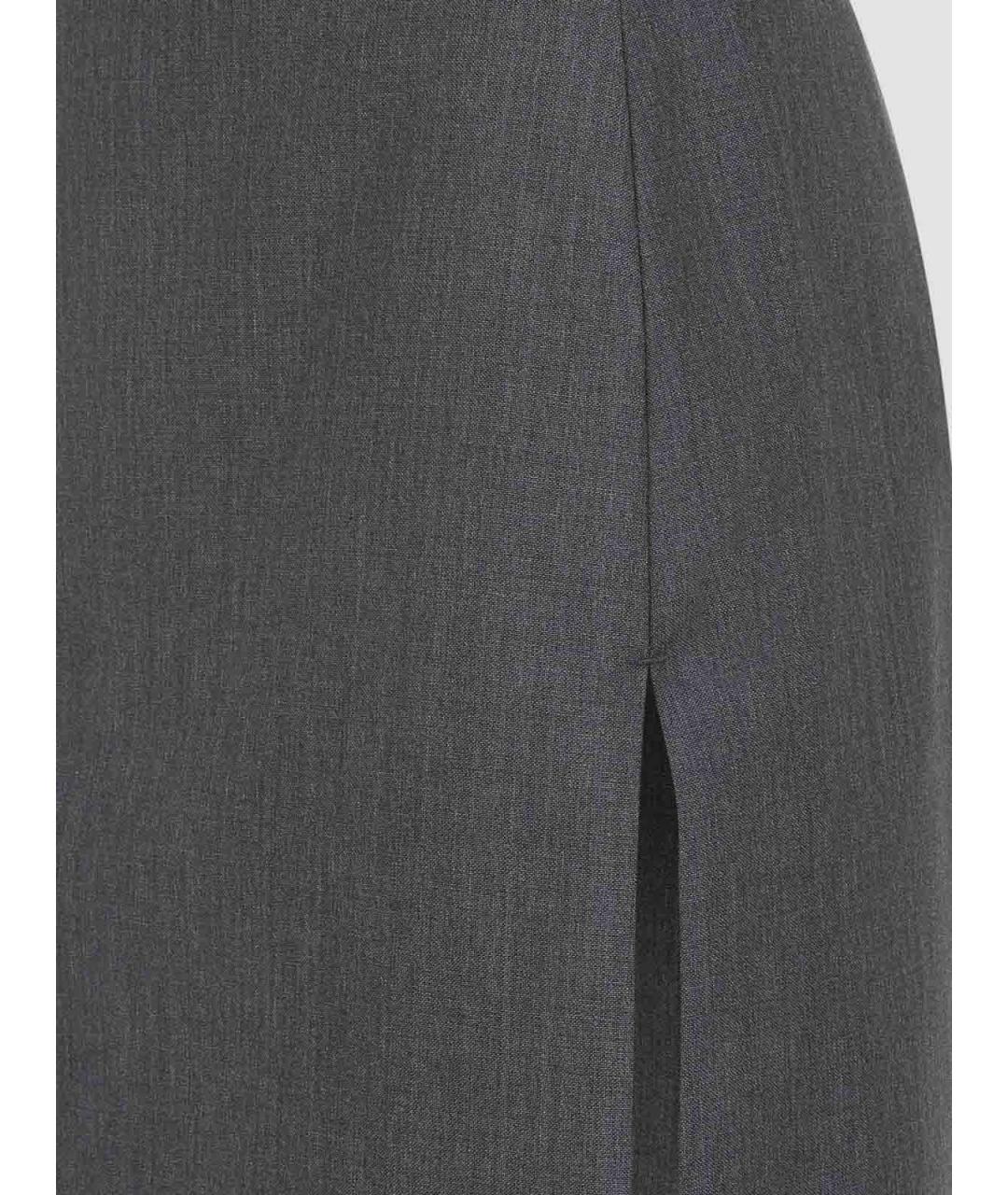 JIL SANDER Серая шерстяная юбка миди, фото 3
