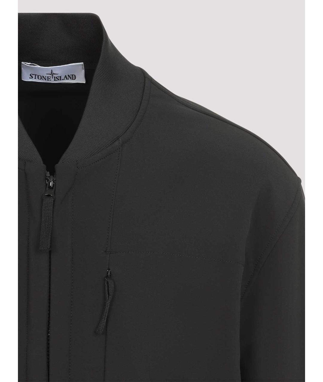 STONE ISLAND Черная полиэстеровая куртка, фото 4