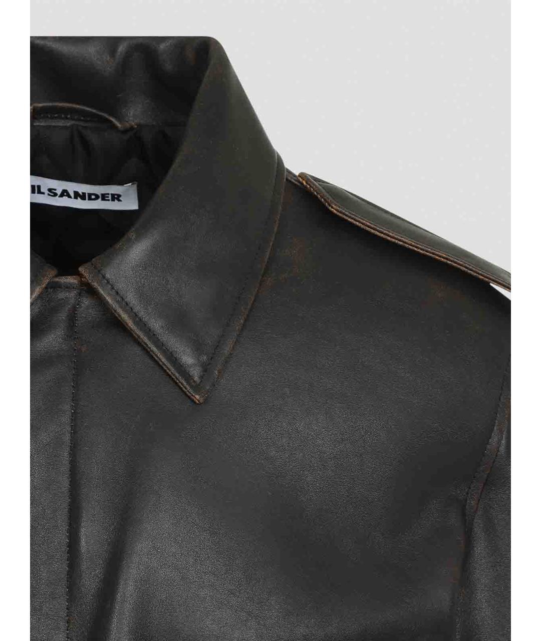 JIL SANDER Черная кожаная куртка, фото 4