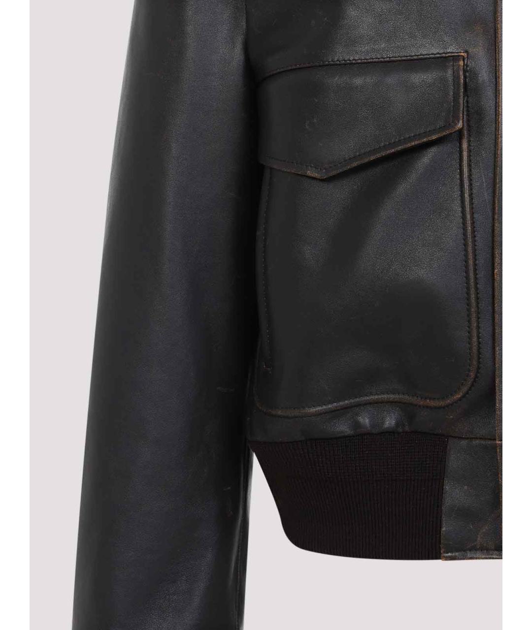 JIL SANDER Черная кожаная куртка, фото 3