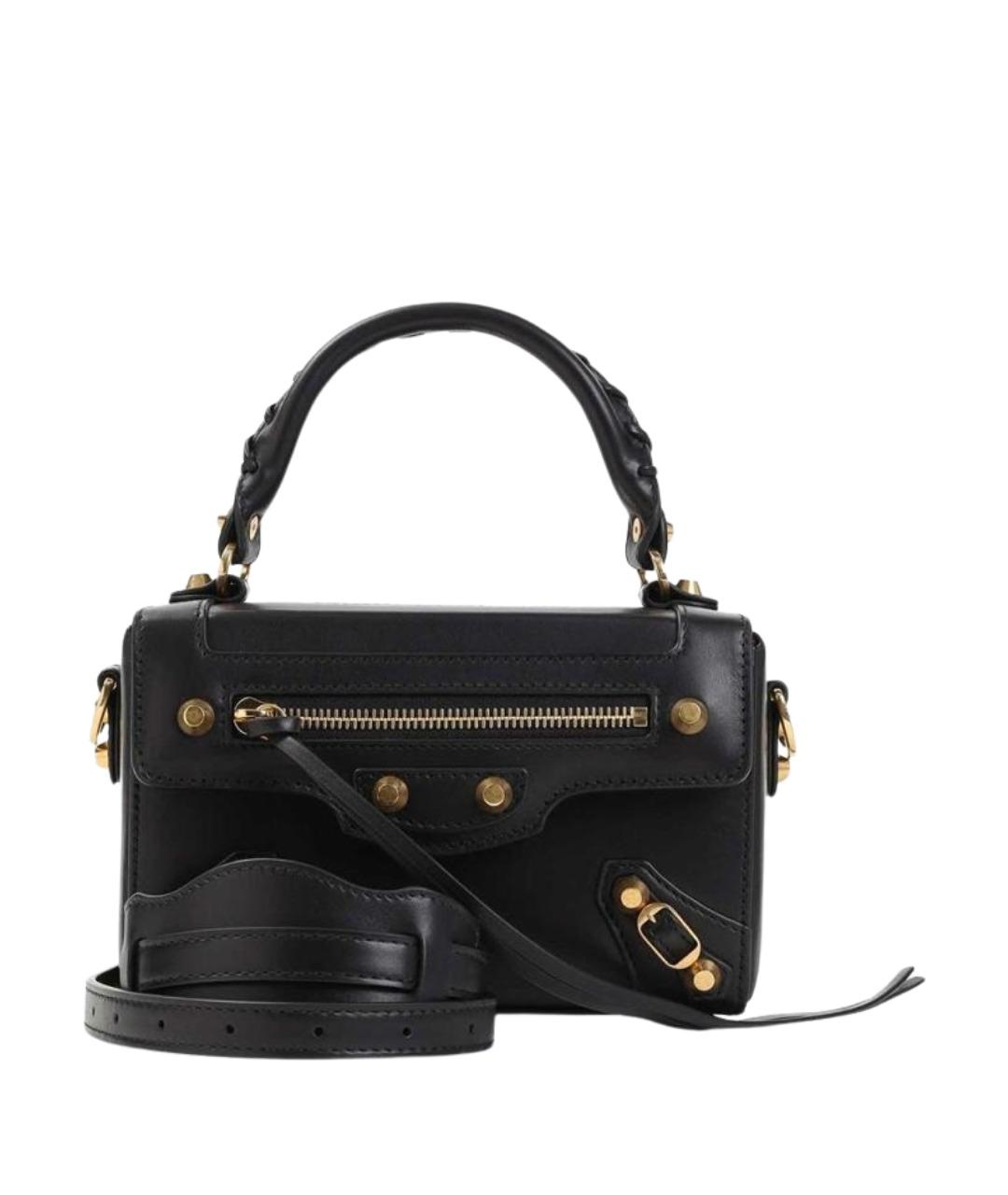 BALENCIAGA Черная кожаная сумка через плечо, фото 1