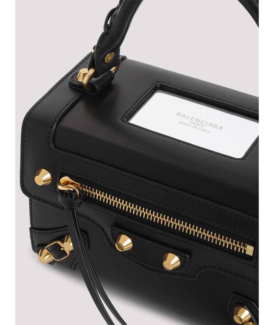 BALENCIAGA Черная кожаная сумка через плечо, фото 3