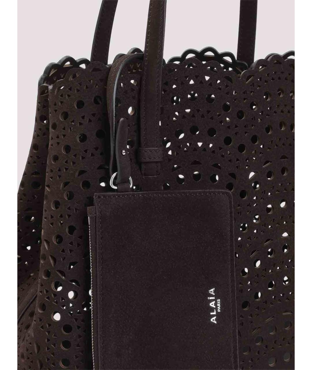 ALAIA Черная кожаная сумка тоут, фото 3