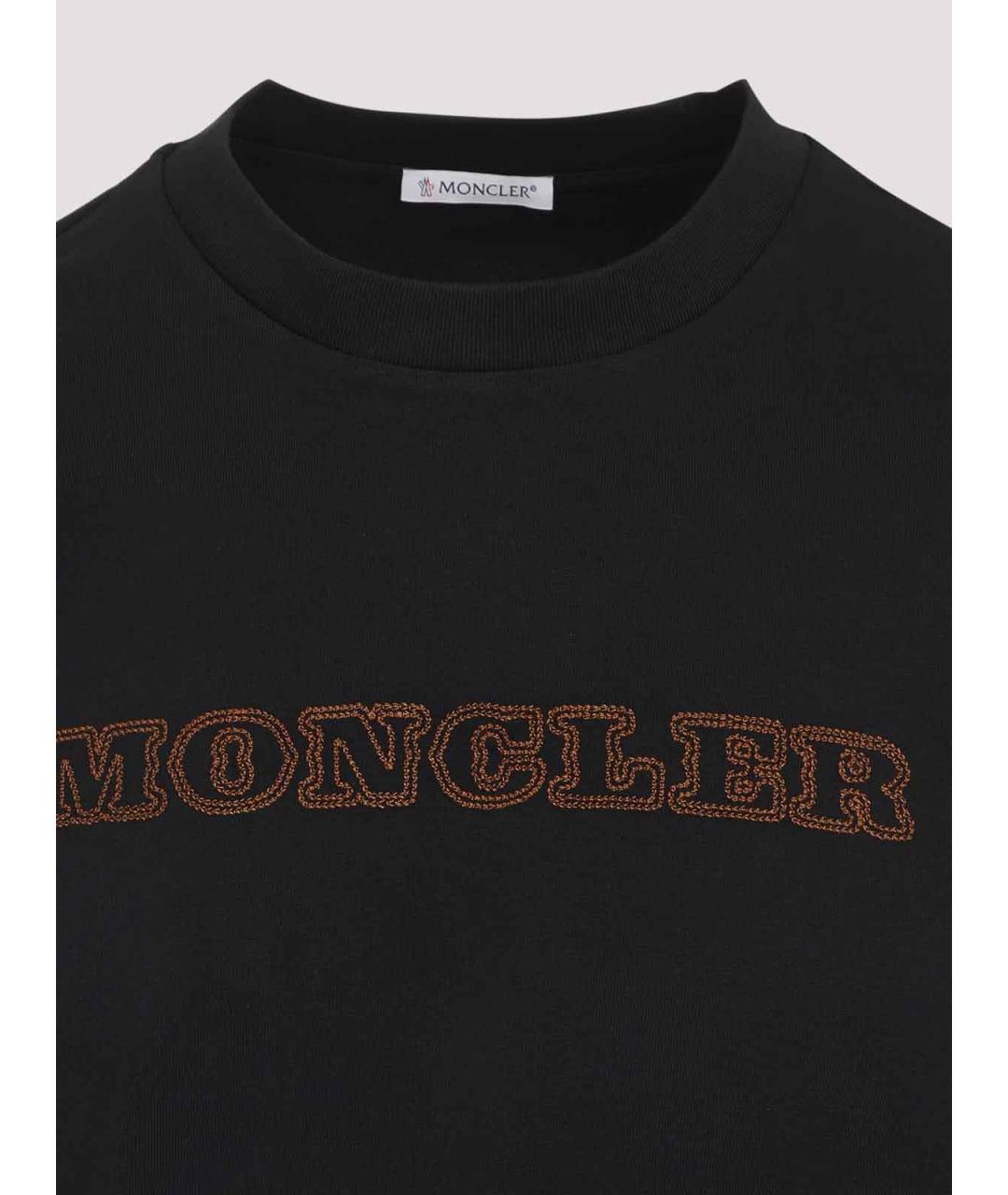 MONCLER Черная хлопковая футболка, фото 3