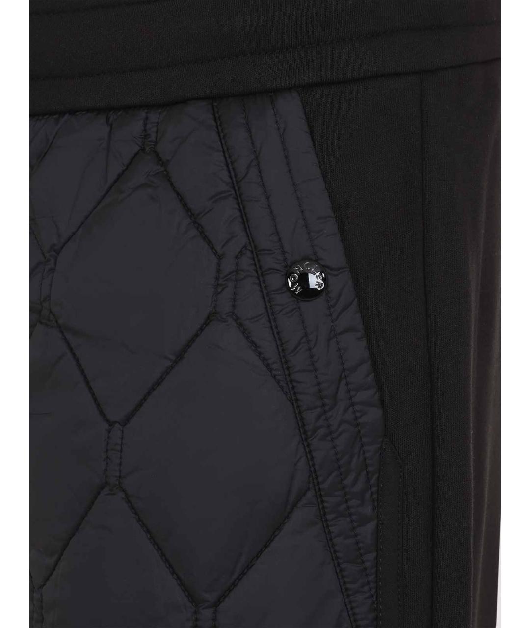MONCLER Черные полиамидовые повседневные брюки, фото 4