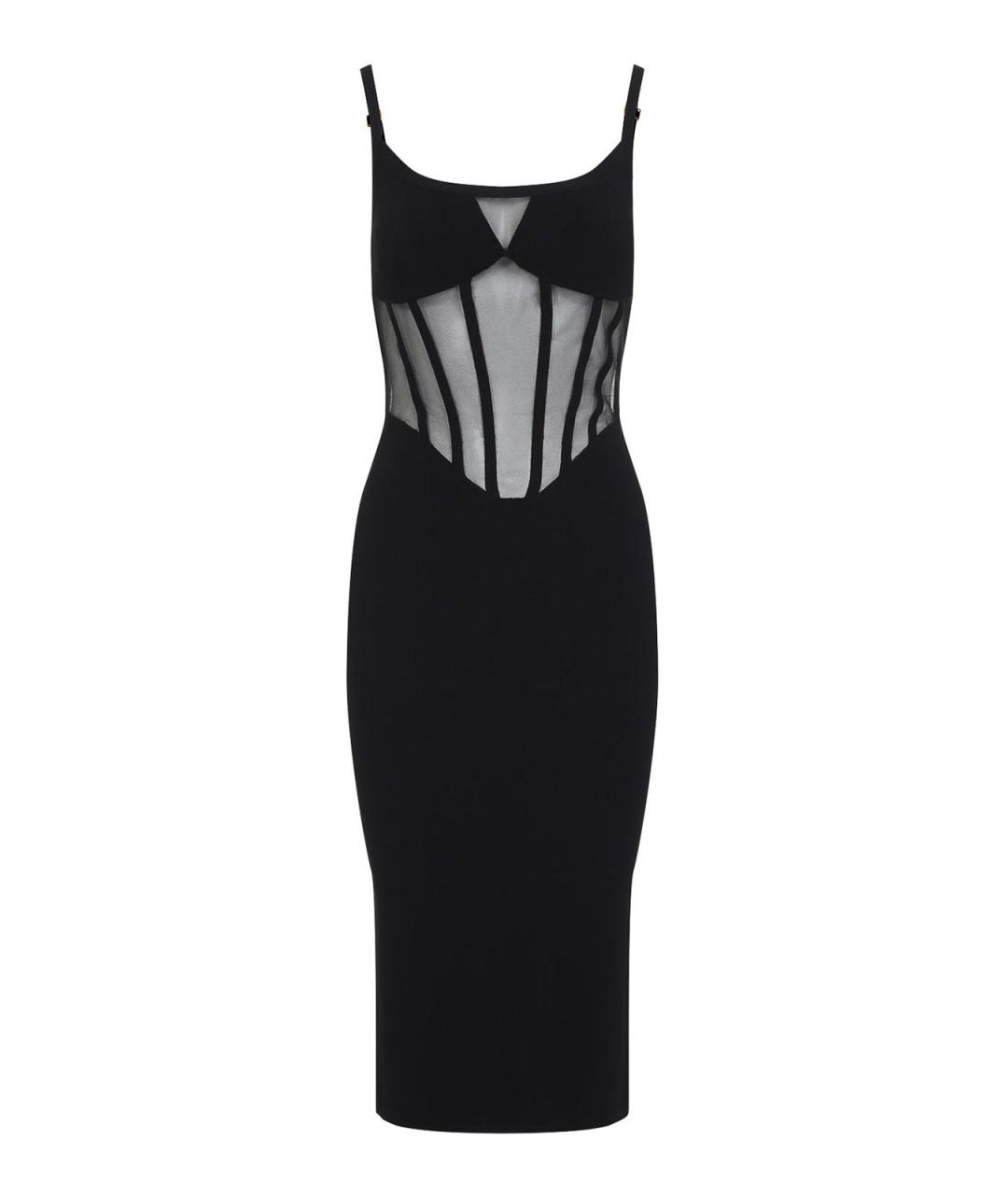 ELISABETTA FRANCHI Черное вискозное повседневное платье, фото 1